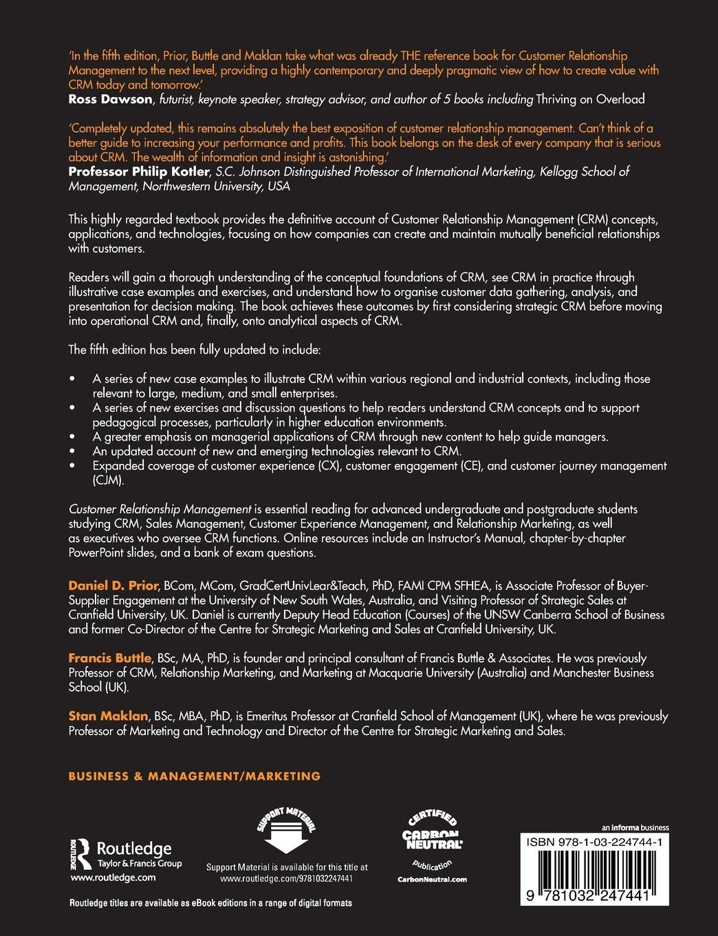 Customer Relationship Management Concepts, Applications and Technologies