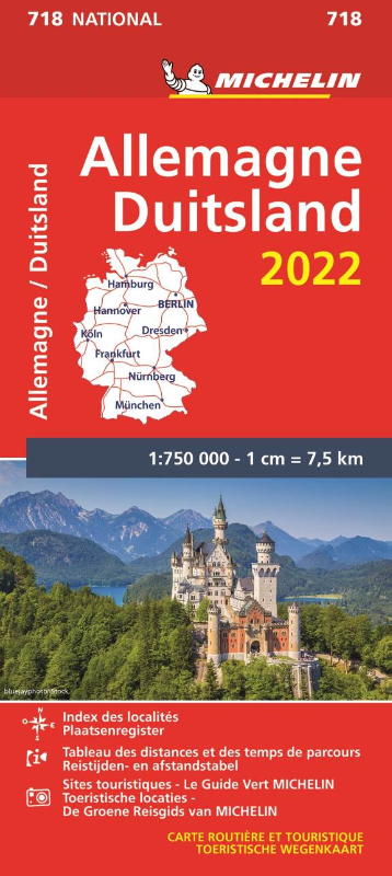Michelin Wegenkaart 718 Duitsland 2022
