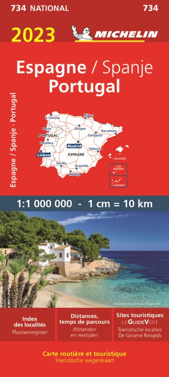 Michelin Wegenkaart 734 Spanje, Portugal 2023