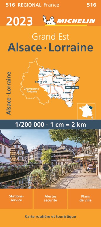 Michelin Wegenkaart 516 Alsace, Lorraine / Elzas, Lotharingen 2023