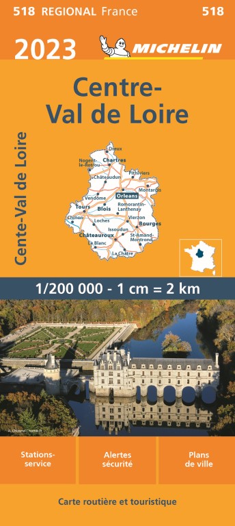 Michelin Wegenkaart 518 Centre-Val de Loire / Loiredal 2023