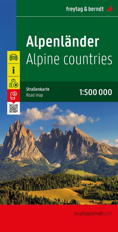 The Alps (A, Ch, F, I, Slo) Road Map 1:500 000