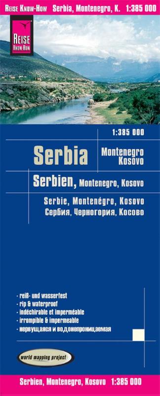 Reise Know-How Landkarte Serbien, Montenegro, Kosovo 1 : 385.000