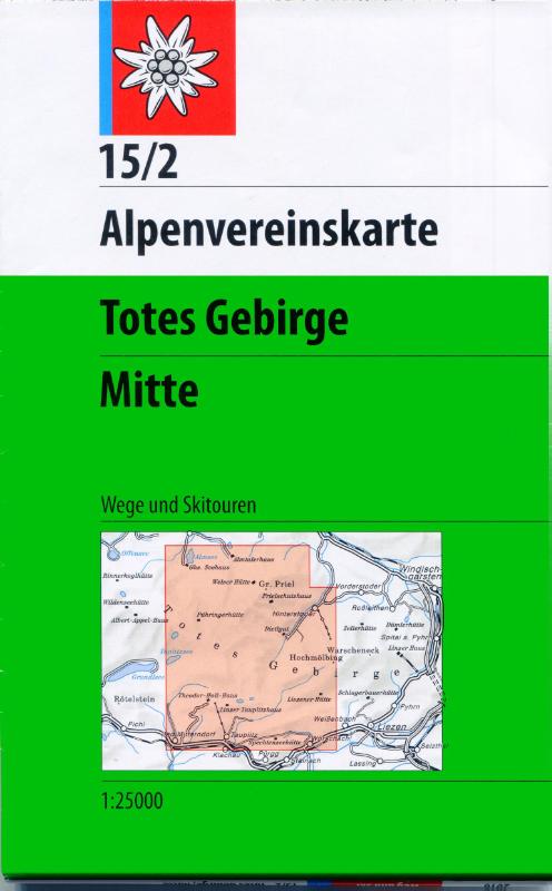 DAV Alpenvereinskarte 15/2 Totes Gebirge Mitte 1 : 25 000 Wegmarkierungen