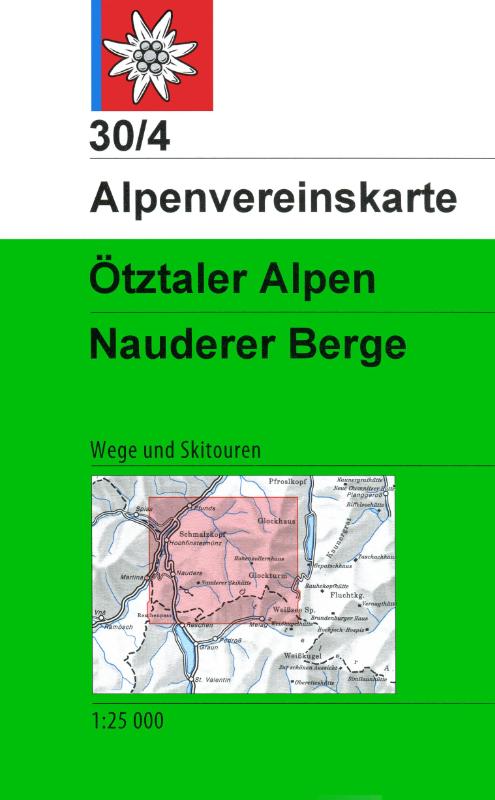 DAV Alpenvereinskarte 30/4 Ötztaler Alpen - Nauderer Berge 1 : 25 000