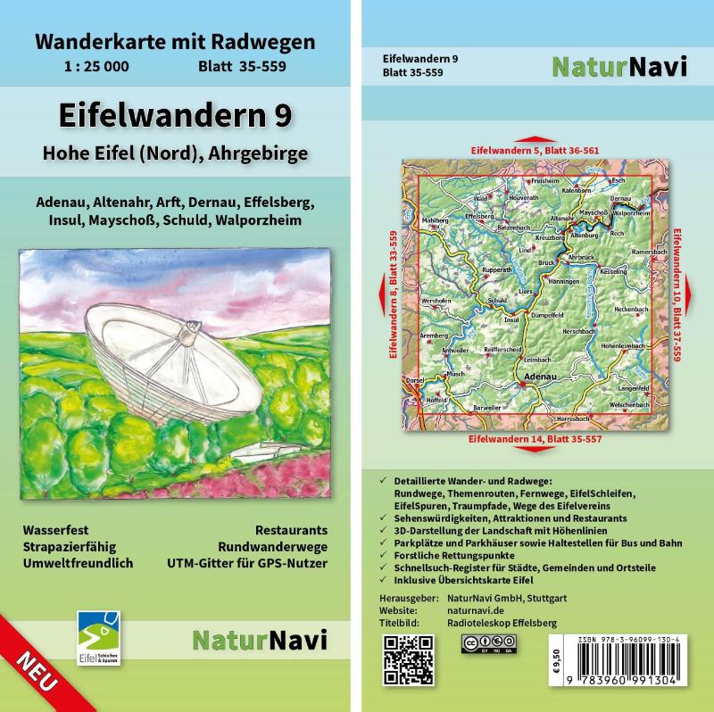 Eifelwandern 9 - Hohe Eifel (Nord), Ahrgebirge 1 : 25 000