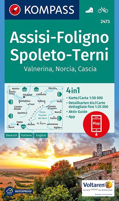 Assisi, Foligno, Spoleto, Terni, Valnerina, Norcia, Cascia 1:50 000