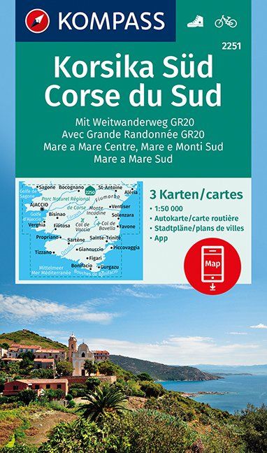 Korsika Süd, Corse du Sud, Weitwanderweg GR20 1 : 50 000
