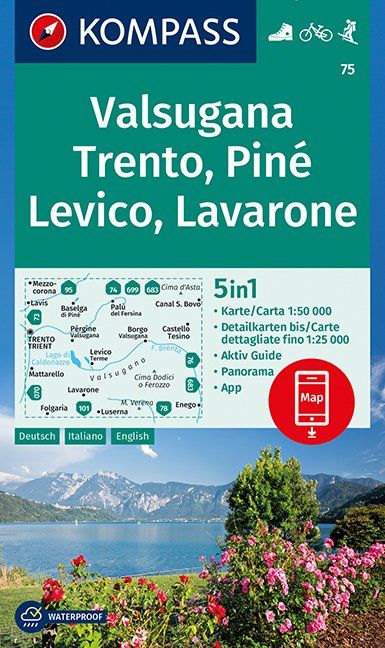 Kompass WK75 Valsugana, Trento, Piné, Levico, Lavarone