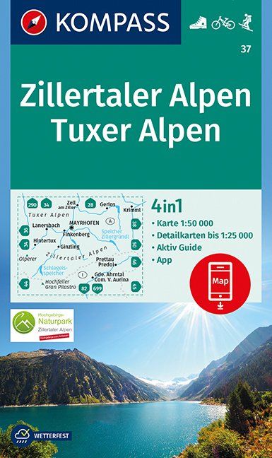 Zillertaler Alpen, Tuxer Alpen 1:50 000