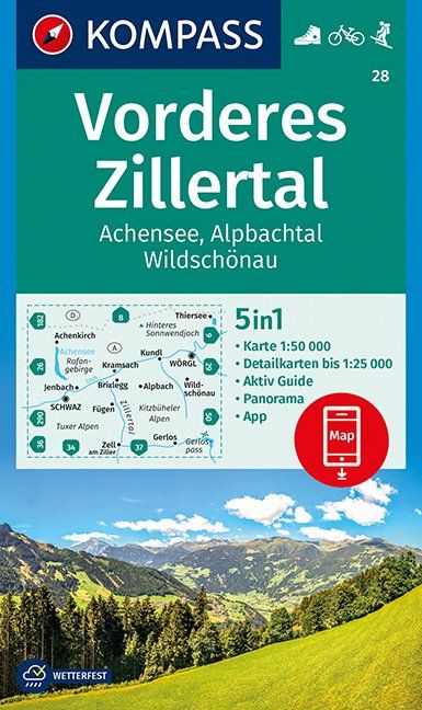 Vorderes Zillertal, Achensee, Alpbachtal, Wildschönau  1:50 000