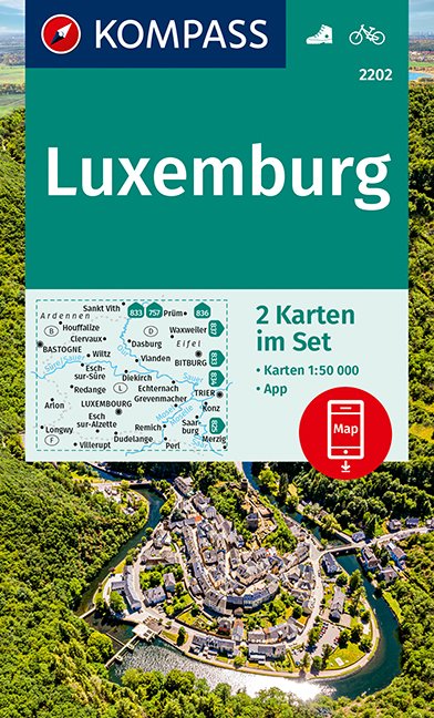 KOMPASS Wanderkarte Luxemburg 1:50 000