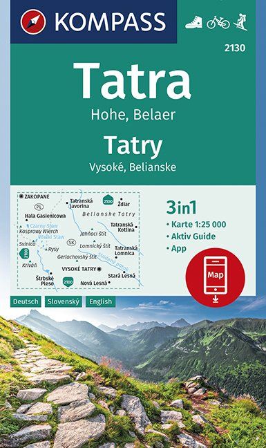 Tatra Hohe, Belaer, Tatry, Vysoké, Belianske 1:25 000