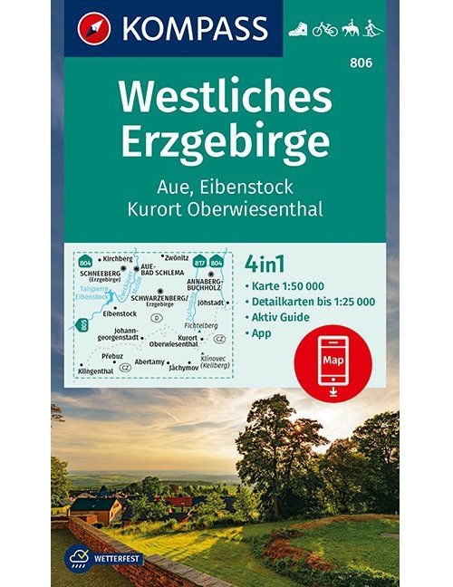 Westliches Erzgebirge, Aue, Eibenstock, Kurort Oberwiesenthal 1:50 000