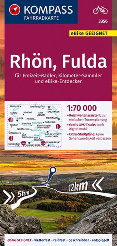 KOMPASS Fahrradkarte 3356 Rhön, Fulda 1:70.000