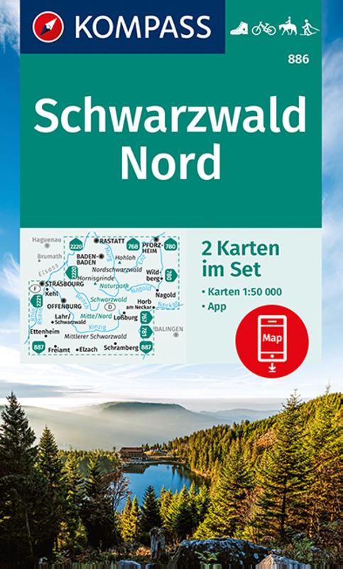 Kompass WK886 Schwarzwald Nord, Zwarte Woud Noord