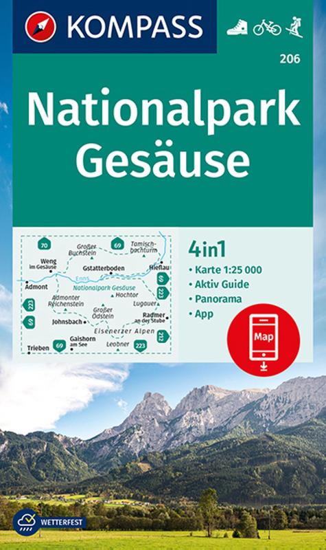 KOMPASS Wanderkarte 206 Nationalpark Gesäuse 1:25.000