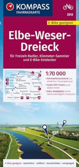 KOMPASS Fahrradkarte 3313 Elbe-Weser-Dreieck 1:70.000