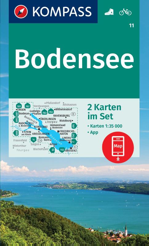 KOMPASS Wanderkarten-Set 11 Bodensee (2 Karten) 1:35.000