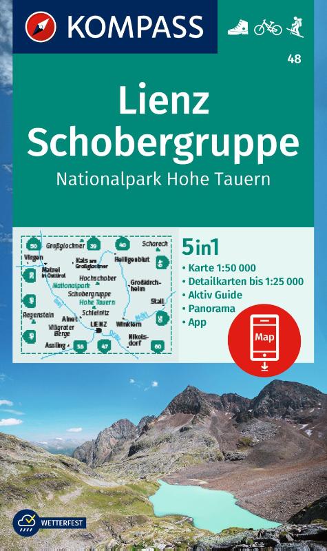 KOMPASS Wanderkarte 48 Lienz, Schobergruppe, Nationalpark Hohe Tauern 1:50.000