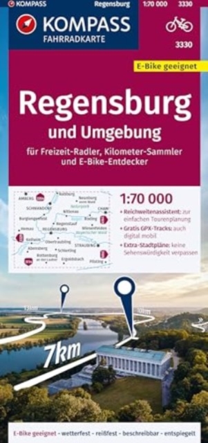 KOMPASS Fahrradkarte 3330 Regensburg und Umgebung 1:70.000