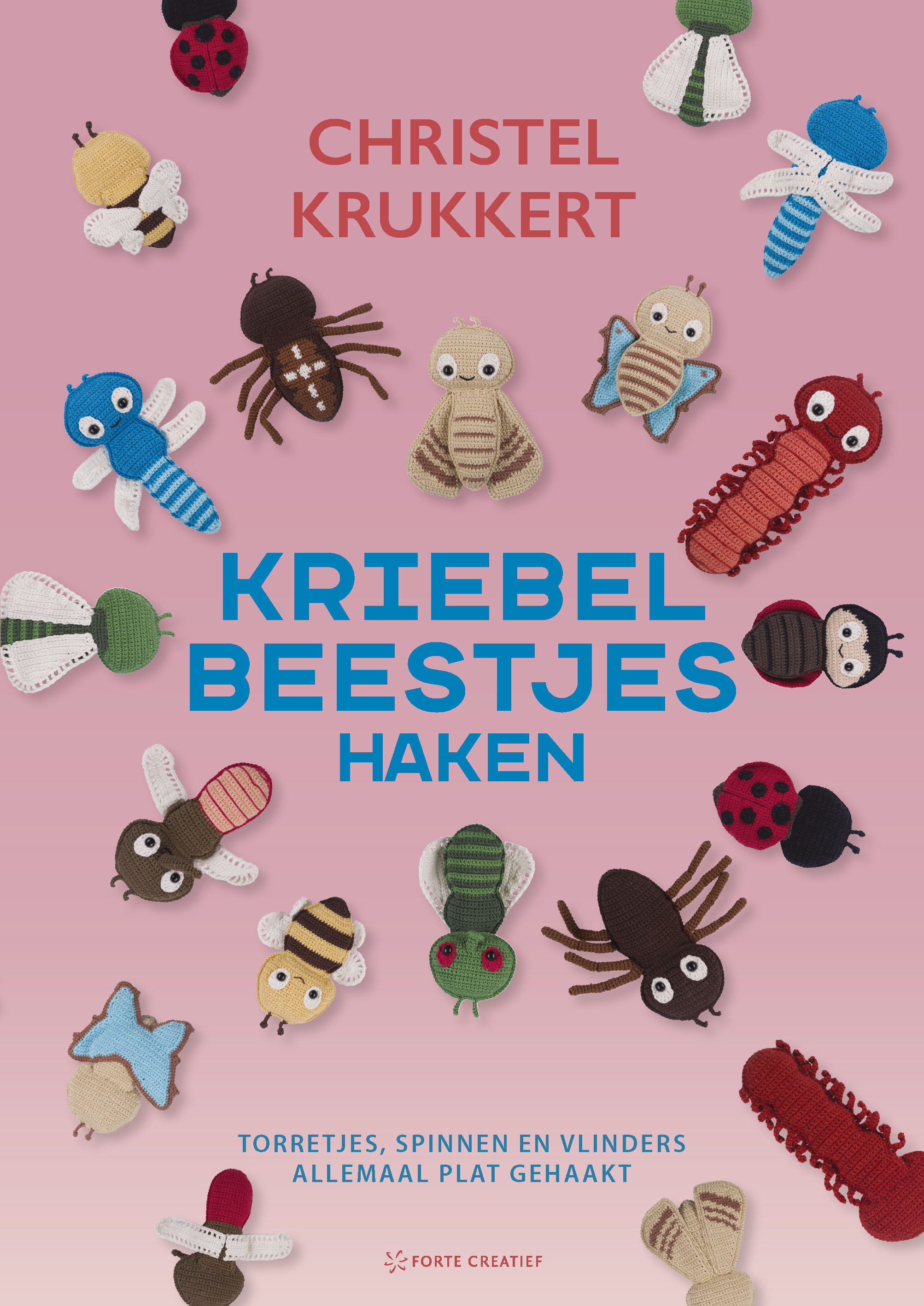 Kriebelbeestjes haken Torretjes, spinnen en vlinders, allemaal platgehaakt