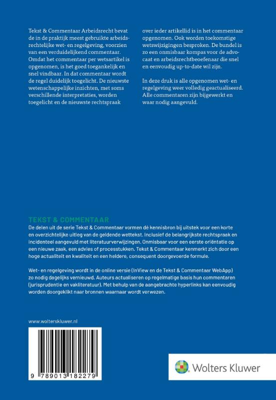 image for Tekst & Commentaar Arbeidsrecht