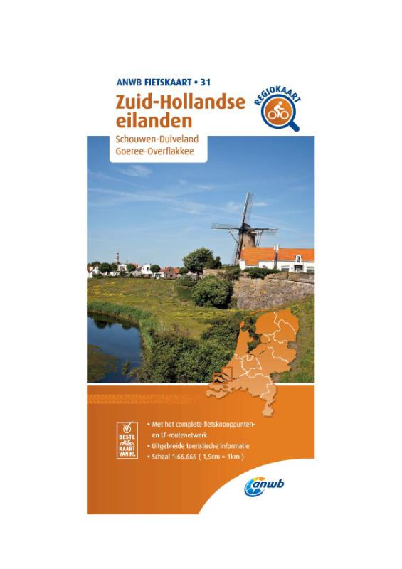 Fietskaart Zuid-Hollandse eilanden 1:66.666