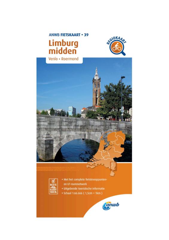 Fietskaart Limburg midden 1:66.666