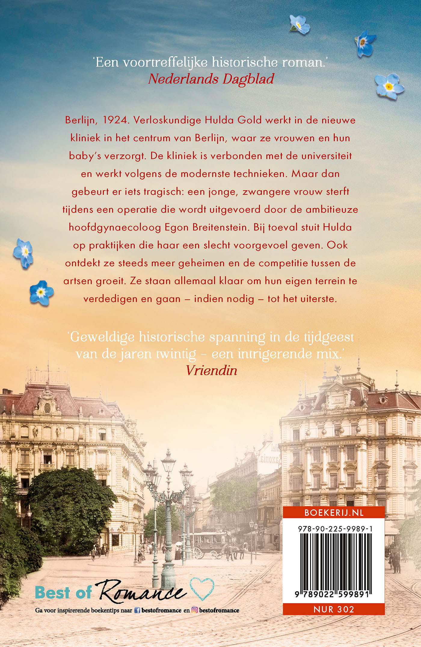 De hemel boven de stad Berlijn, 1924. Verloskundige Hulda Gold stuit na een sterfgeval in de kliniek op verontrustende geheimen