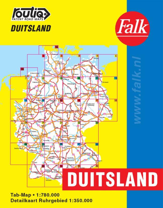 Falk autokaart Duitsland routiq 2016-2018, 7e druk atlas met ringband