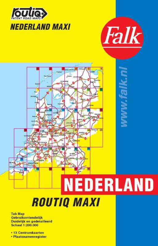 Falk autokaart Nederland routiq maxi 2017-2019, 9e druk atlas A4 met ringband