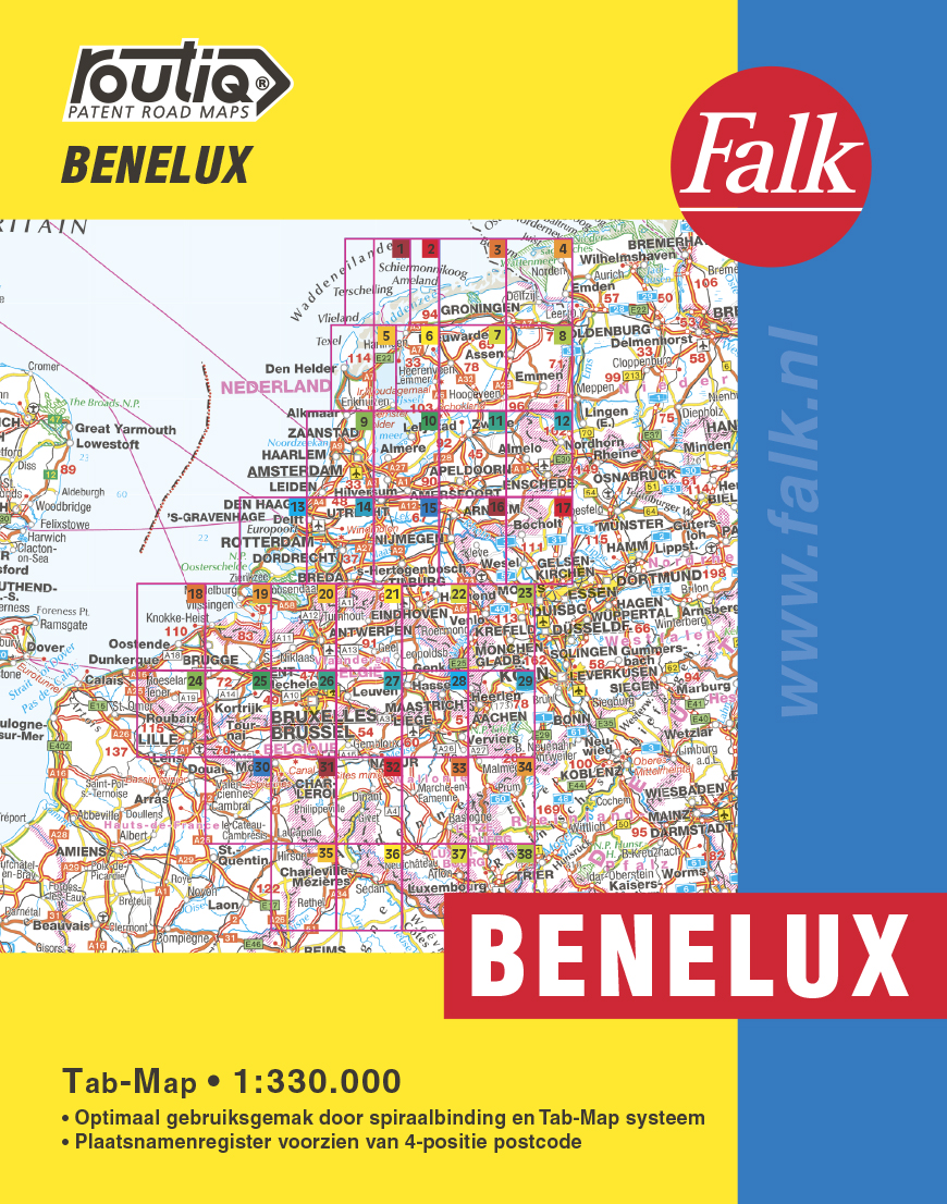 Falk Autokaart Benelux Routiq