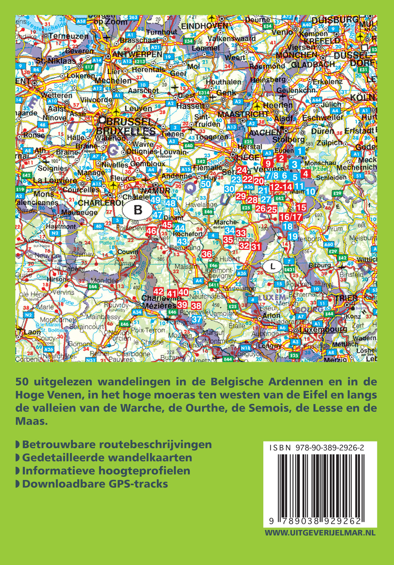 Ardennen  Hoge Venen 50 wandelingen in het zuidoosten van België