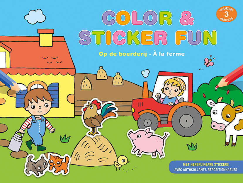 Color & sticker fun - Op de boerderij vanaf 3 jaar