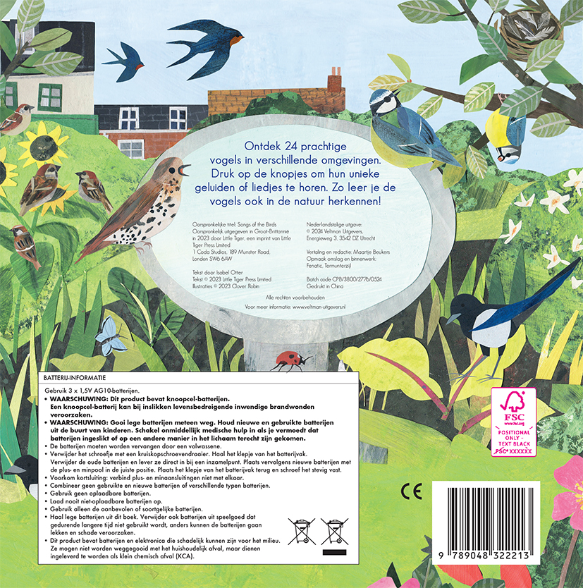24 unieke vogelgeluiden  & liedjes 