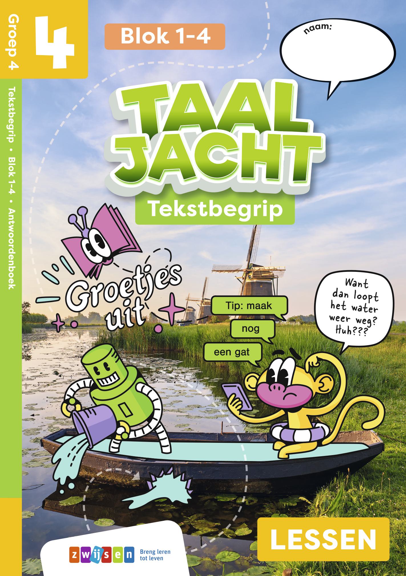 Taaljacht Groep 4 blok 1-4 tekstbegrip  antwoordenboek