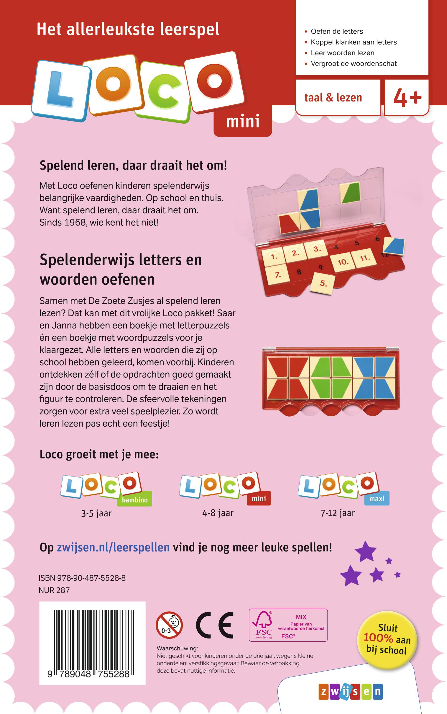 Loco mini De Zoete Zusjes spelen met letters en woorden 4-8 jaar