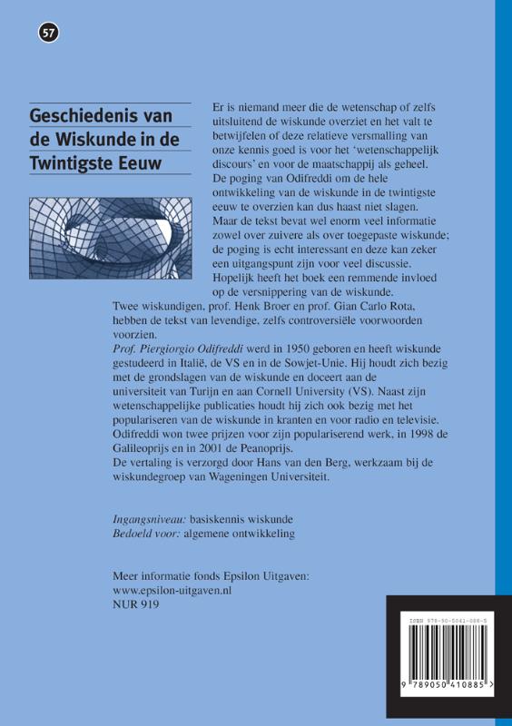 image for Geschiedenis van de Wiskunde in de Twintigste Eeuw