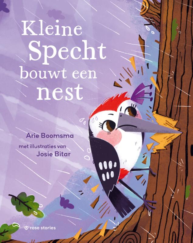 Kleine Specht bouwt een nest