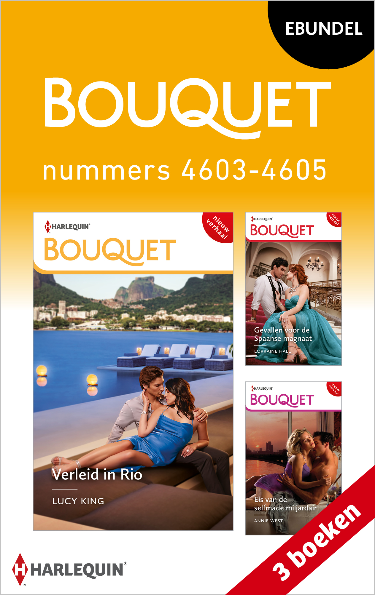 Bouquet e-bundel nummers 4603 - 4605 Verleid in Rio / Gevallen voor de Spaanse magnaat / Eis van de selfmade miljardair