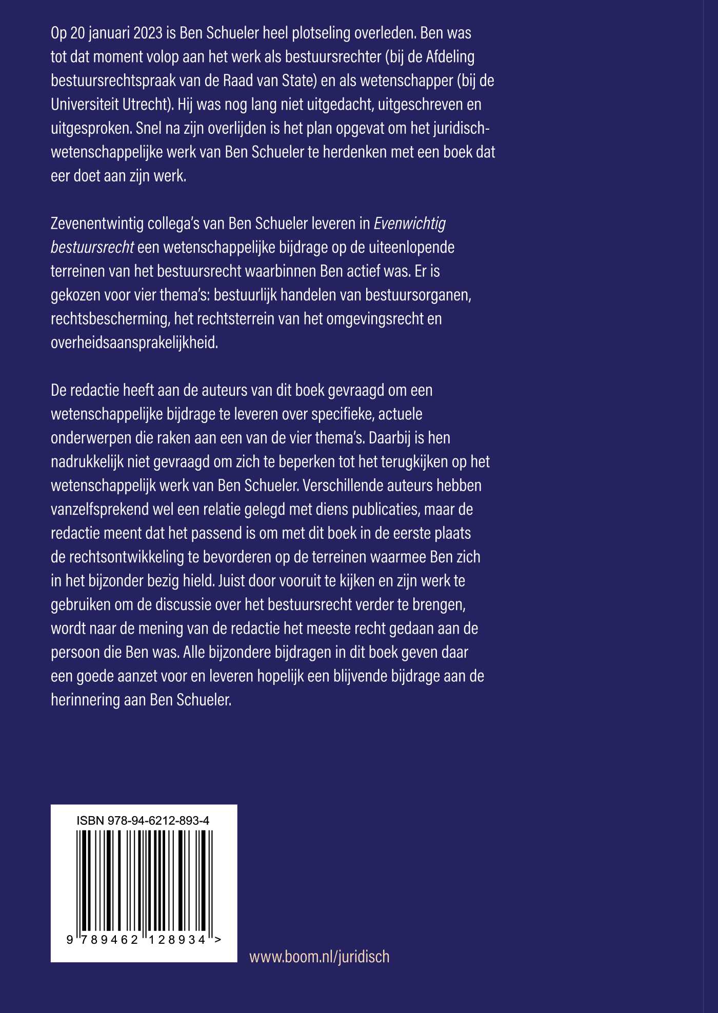Evenwichtig bestuursrecht Voortbouwen op het wetenschappelijke werk van Ben Schueler
