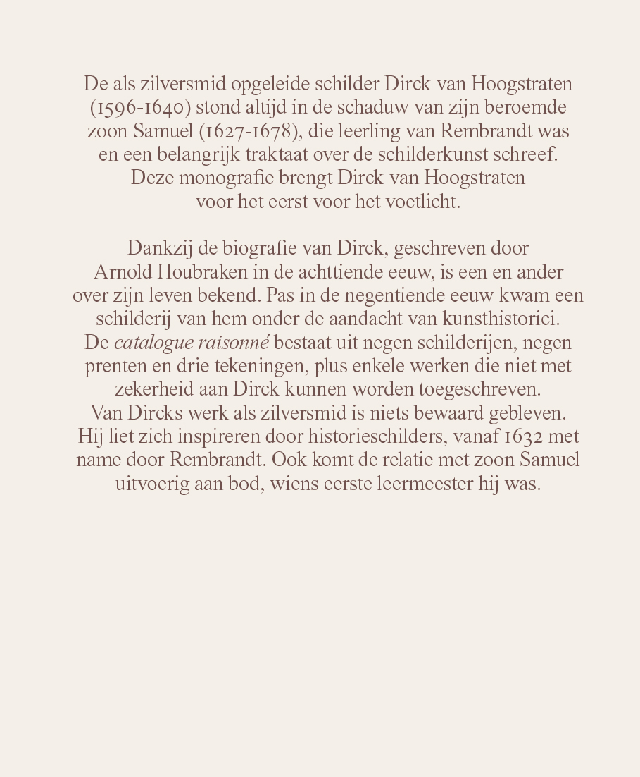 Dirck van Hoogstraten Leven en werk van de schilder (1596-1640)