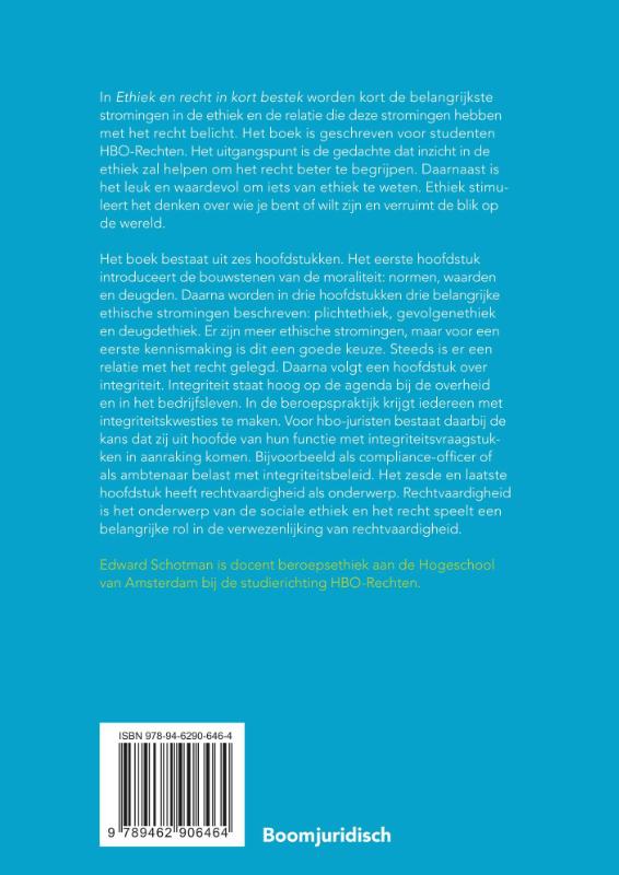 image for Ethiek en recht in kort bestek