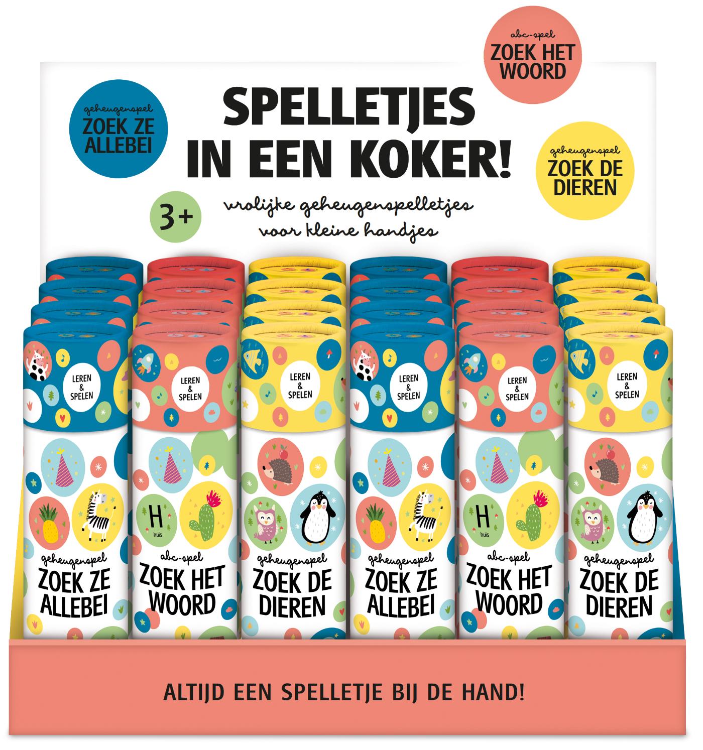 Display Spelletjes in kokers - 3 x 8 ex.