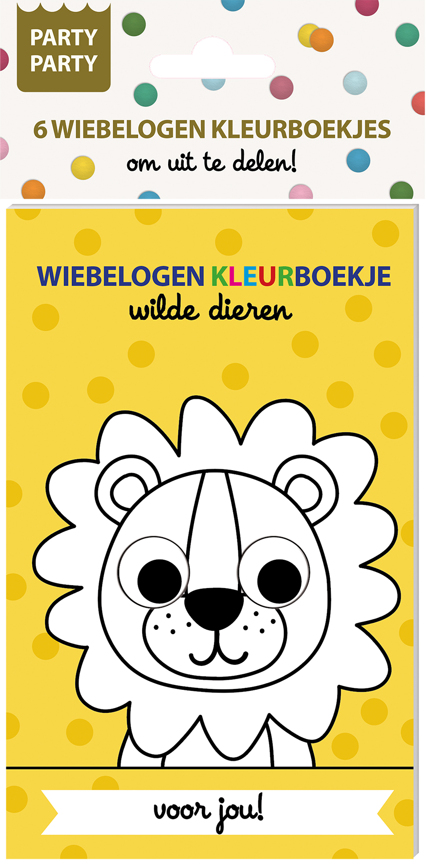 Party Party 6 Wiebelogen Kleurboekjes - Wilde dieren