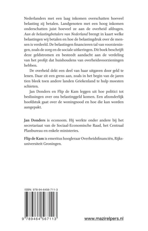 image for Aan de belastingbetalers van Nederland
