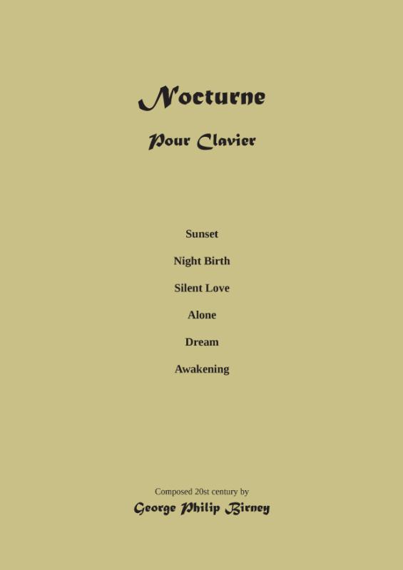 Piano Nocturne: Composition Musical Score