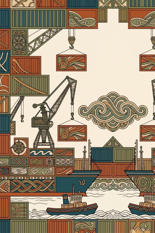 image for Containerschepen en havenkranen