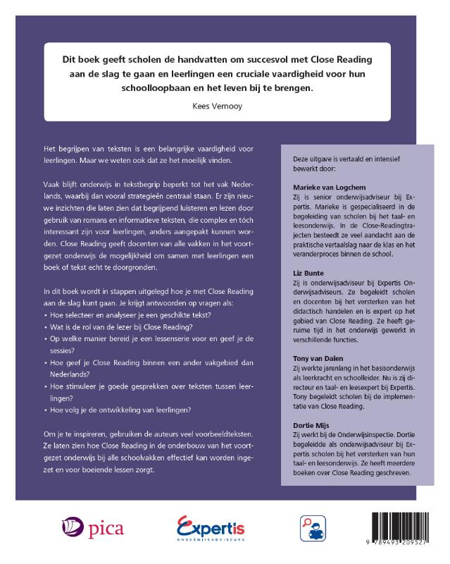 image for Close Reading in het vo